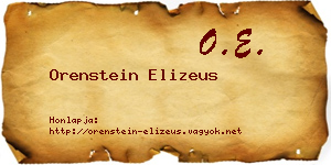 Orenstein Elizeus névjegykártya